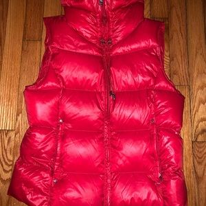 Ralph Lauren Red Down Full Zip Puffer Vest